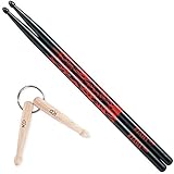 Tama 5A Drumsticks Red Rhythmic Fire Black + Schlüsselanhänger