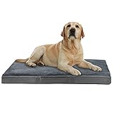 Nepfaivy Hundebett Hundekissen Mittelgroße Hunde - Orthopädisches Hundebett Flauschig mit Eiförmigem Hunde Matratze, 90x60x7.6cm Hundematte mit Abnembarer, Waschbarer Hülle und Rutschfestem Boden