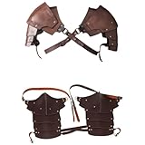 Lusacy Mittelalterlicher Schulterschutz aus Kunstleder - Mittelalter Leder Schulter Rüstung, Verstellbar, Steampunk Schulterpanzer Umhang