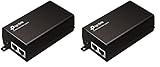 TP-Link TL-POE160S PoE+ Injektor (2 Gigabit-Ports, kompatibel mit 802.3af /at, Gesamtleistung mit bis zu 30W, Wandmontage und Desktop-Design, Plug and Play) Schwarz, único (Packung mit 2)