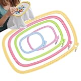 Stickrahmen, handgefertigte Bastelwerkzeuge, 5-teiliges Set mit verstellbarem Schraubendesign, langlebiges Material für Details, Bastelbedarf Kategorie Plus DIY-Funktion, Nähdetails für Anfänger und