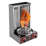 Gas Döner Kebab Grill für Hähnchen Truthahn Tacos 3000W Vertikaler Elektrogrill mit 360° Drehfunktion Edelstahl Tischgrill Dönergrill für Restaurants Privathaushalte Camping