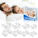 Anti Schnarch Schiene, Nasenspreizer Gegen Schnarchen, Komfortable Schnarchschiene, Nasenklammer & Nasenspreizer,Zwei Arten von Weich und Hart, Jeweils 4 Größen (Weiß)