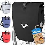 Valkental® Große & wasserdichte Gepäckträgertasche - Fahrradtasche für Gepäckträger mit großen Reflektoren [Abschließbar] Bombenfester Sitz - Mehrfach ausgezeichnet - Gefertigt für Langlebigkeit