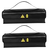 Rwigeboo E-Bike-Akku-Tasche, 2 Stück, 40, 6 x 14 x 12, 7 cm, große Kapazität, explosionsgeschützte Lipo-Akku-Tasche mit Griff, feuerfest und wasserdicht zum Laden und Aufbewahren, E-Bike-Abdeckung