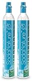 SodaNature® | 2x Premium 60L CO2 Zylinder für SodaStream (außer QC), Aarke etc. | Neu & Erstbefüllt in Deutschland | Natürliche Kohlensäure für 2x 60L | TÜV bis 2035 [425g]