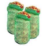 Protoence Mehrweg-Gartensäcke | 3 Stück Gartensäcke,Sammelbeutel Mit Zugband Müllbehälter Für Baumabfall Home Growing Tomaten Kartoffeln Blumen Pflanzen Gemüseanzucht