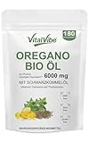 Oregano Öl Kapseln BIO - mit Schwarzkümmelöl - 6000mg Oregano-Öl Unterstützt Gesundheit von Immunsystem & Verdauung,hohem Anteil an Carvacrol und Thymoquinon,Non-GMO (180 Kapseln)