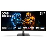 ODYS XE34-UWQ-120 Curved Gaming Monitor – 34 Zoll (86 cm) UWQHD (3440x1440), 120 Hz, 1ms, 21:9, VA-Panel, HDR10, Adaptive Sync, 122% sRGB, 1500R Krümmung, HDMI 2.1, DisplayPort