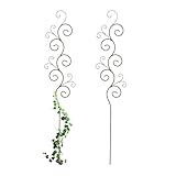 Relaxdays Rankhilfe, 2er Set, Bodenstecker, HxB: 160 x 30 cm, Rankgitter für Kletterpflanzen, Metall, freistehend, braun