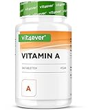 Vitamin A - 10.000 I.E. (3000 µg) - 240 Tabletten - Laborgeprüft (Wirkstoffgehalt & Reinheit) - Retinylacetat - Ohne unerwünschte Zusätze - Hochdosiert - Vegan