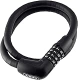 ABUS Panzerkabelschloss Steel-O-Flex Tresorflex 6615C - Zahlenschloss aus Stahlkabel mit Panzer aus Stahlhülsen Sicherheitslevel 5-85 cm, Schwarz