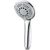 GRIFEMA COMPLENTOS-G804 Wassersparende Handbrause, Gross (Durchmesser, 100mm), 3 Strahlarten/Runder Duschkopf mit Regendusche und Massage Funktion, Chrom