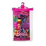 Barbie Fashion Pack – HJT22 – Puppenkleidung – Langes Kleid mit Grafik, Handtasche und Sonnenbrille