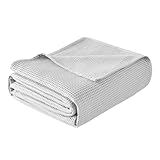 WOLTU Tagesdecke 150x200 cm 100% Baumwolle, leichte Wohndecke in Waffeloptik, weiche Überwurfdecke Bett, Sofa Überwurf Wohnzimmer Schlafzimmer, Grau
