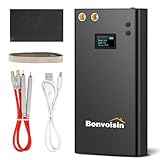 Bonvoisin Akku Punktschweißgerät, 11000mAh Ladebarer Akku, 70 Gänge Einstellbar, für 0,1-0,3mm dicke Eisen/Edelstahl/Nickel-Streifen, mit 40cm-Schweißstift und 2m Nickelblech (EU)