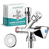 Engelbach® Kombi Eckventil 1/2 Zoll selbstdichtend mit Rückflussverhinderer - Für Kalt- und Warmwasserleitungen mit vielfältigen Anschlussmöglichkeiten