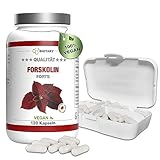 Forskolin Extrakt - 120 Kapseln - 4 Monatsvorrat - inclusive Pillenbox - 1600 mg (entspricht 20:1 Forskohlii Pulver) - Hochdosiert - Vegan - Laborgeprüft - Premium Qualität