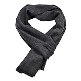 Generisch Herrenschal Weiche Warm Winterschal Einfarbig Kaschmirimitat Schal Herren Herbst/Winter Halsschal Lange Scarf, 180 x 30 cm (Dunkelgrau)
