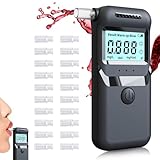 Alkoholtester, Professioneller Promillemessgerät mit 20 Mundstücken, Hochpräziser Persönlicher Alkoholmessgerät mit Digitalem LCD-Display für Schnelle und Genaue Ergebnisse, für Zuhause und Partys