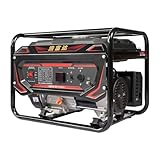 KX-ENERGIE 5000 Watt Notstromaggregat Stromerzeuger Stromaggregat Benzinmotor mit 6,8 PS, 4-Takt, 25 L Tank,luftgekühlt, 220V/380V,Seilzugstart/Batteriestart, Ölmangelsicherung, Voltmete