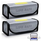 YeaHapiday Lipo Safe Bag, 2 Stück Lipo Batterie Akku Tasche Feuerfest Explosionsgeschützte Klein Lipo Battery Guard Safe Bag zum Aufbewahren und Laden 18,5 x 7,5 x 6 cm