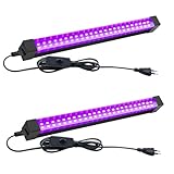 Tkdaksy 2 Stücke 15W Schwarzlichtlampe, UV Schwarzlicht Röhre, LED Schwarzlicht Lamp, 395-405 NM schwarzlicht LED UV Bar für Disco, Club, Glow Party, Party Zubehör, Halloween Deko