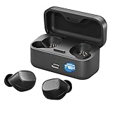 SIMPLETEK - TWS Wireless Gaming Headset 1D/2D mit Bluetooth 5.1, 5h + 15h Laufzeit, Dual-Mikrofone, IPX5 - Schwarz