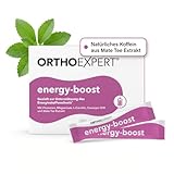 Orthoexpert energy-boost | B12 Vitamin Hochdosiert + Koffein Pulver + Magnesium | Energy Pulver | Konzentrationshilfe | B Vitamine gegen Müdigkeit | 56 Sticks Direktgranulat