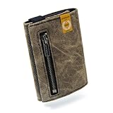 GUGGIARI® Slim Wallet mit Münzfach aus Microfaser Jacquard mit RFID Schutz - Schlankes Portemonnaie für Kreditkarten - Kreditkartenetui - Brieftasche für unterwegs (Green)