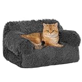 Avont Flauschig Katzenbett, abnehmbar & waschbar Bezug Katzensofa für Katzen klein Hunde -Grau