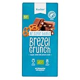 Xucker Zuckerfreie Schokolade Brezel Crunch - Bio Schokolade ohne Zucker I Schokolade Zuckerfrei mit Erythrit Zuckererstaz gesüßt 100g I 37% Kakao Anteil I 80% weniger Zucker