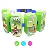 PI-PE Schwimmgürtel für Kinder - Schwimmhilfe ideal zum lernen und toben - 5 Blöcke je nach Fortschritt entfernbar - schönes Design für Jungen und Mädchen, grün, One Size