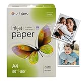 Fotopapier Printpro von Colorway matt 190g/m² 50 Blatt A4 Sofort Trocken Wasserfest für alle Tintenstrahldrucker
