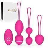Beckenbodentrainer für Frauen mit Fernbedienung - Medizinisches Silikon Übung Bälle für die Blasenkontrolle und Beckenbodenübungen (Rosa)