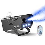 UKing Nebelmaschine 500W Heimnebelmaschine mit LED und Funk Fernbedienung RGB Lichteffekte für Halloween Hochzeit DJ Disco Party Bühne Licht