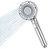 Foneso Duschkopf, wassersparender Handbrause mit 6 Strahlarten, Duschkopf Wassersparend mit Wasserstop Funktion, Geeignet zur Reinigung von Fliesenecken, Haustieren