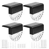 HvKvHvY Outdoor Step Lights-4Pcs Solar Treppenlampe LED Warm Outdoor Schritt Garten Weg Treppe Wasserdicht Licht