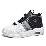 TBJ Herren Damen Air Uptempo Sneaker Schuhe Laufschuhe Turnschuhe mit Luftpolster Walkingschuhe Basketballschuhe Schwarz Weiß EU 41
