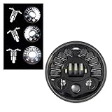 Frontscheinwerfer Motorrad LED Halo 7 Zoll für Motorrad, DRL, rund, 7 Zoll, Motorradteile (Typ A Schwarz)
