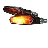 Halogen Mini-Blinker schwarz getönt universal für Motorrad Roller Quad, 12V 6W, M10 95mm inkl E-Nummer