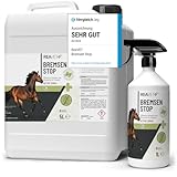 ReaVET Bremsen Stop **TESTSIEGER** Fliegenspray Pferde XL Set 6 Liter inkl. Sprühflasche, Insektenspray mit Sofortschutz & Pferdepflege, Bremsenspray Bremsenblocker gegen Fliegen