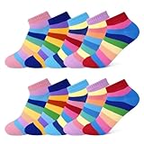 TUUHAW Bunte Socken Damen 35-38 Sneaker Socken Damen 35-38 10 Paar Haussocken Kinder Socken Baumwolle Socken Mädchen 35-38 Sportsocken Damen Tennissocken Kinder Lange Socken Kindersocken