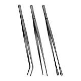 OAJABBGE Packung Mit 3 Mehrzweck Grillzangen Aus Edelstahl Hitzebeständig Mit Komfortgriff Pinzette Küchenhelfer Hitzebeständige Zange