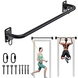 BeneLabel Klimmzugstange Wandmontage, Pull Up Bar Decke 95cm Gerade Turnstange Fitness Krafttraining Klimmzug Stange für Erwachsene/Teenager Oberkörpertraining mit Karabiner & Hardware, Bis 227kg