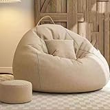 Oversize Sitzsack-Sessel für Erwachsene mit High-Rebound Memory Foam - Bequemes Loungesofa mit Fußhocker für Teenager und Erwachsene, ideal für Entspannung und Freizeit