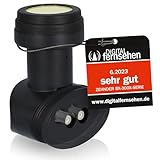 [ Test 2X SEHR GUT *] ZEHNDER Twin LNB, LTE Abschirmung, Sun Protect UV Schutz, Digital 2Fach 4K LNB für 2 Teilnehmer, für Fernseher Sat Receiver, HD LNC für Satellitenschüssel Satelliten Schüssel