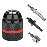 Schnellspannbohrfutter 1.5-13mm, 1/2' x 20UNF Bohrfutter Adapter Bohrfutter Sechskant Schaft mit SDS-Adapterzubehör, 1/4 HEX, Schlüsselloses Schnellspannfutter, Bohrfutter für Schlagschrauber