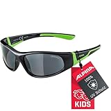 ALPINA FLEXXY JUNIOR - Flexible und Bruchsichere Sonnenbrille Mit 100% UV-Schutz Für Kinder, black-green, One Size