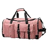 Duffle Bag Damen – Große wasserdichte Turnbeutel – Multifunktionale Sporttasche mit Trocken-Nass-Trennung für Wasserflaschen, Kleidung, Camping, Krankenhaus, rose, Refer to description